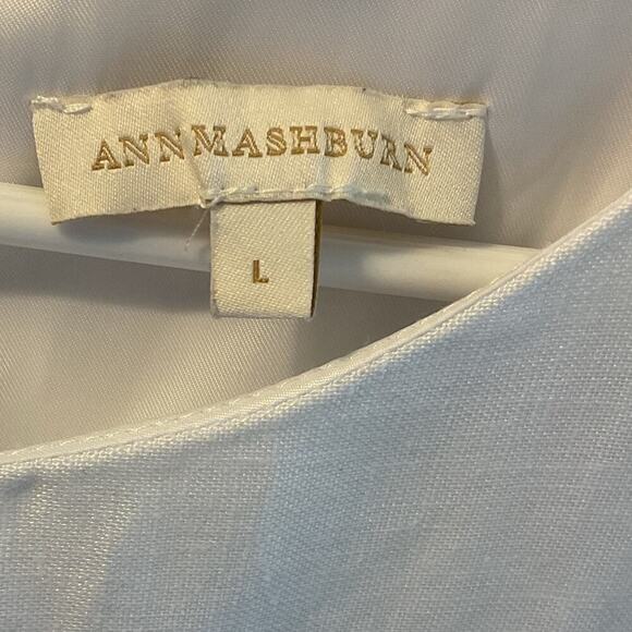 Ann Mashburn Black and White Eyelet Flutter Sleeve Shift Dress Size Large - Picture 7 of 12